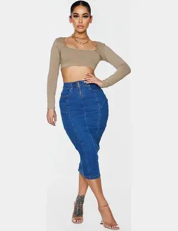 Shop PrettyLittleThing Women's Denim Midi Skirts up to 80% Off