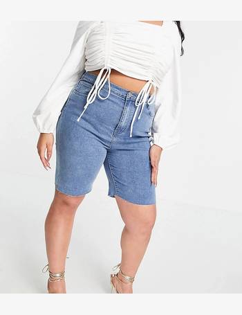 In The Style x Olivia Bowen Exclusive cut off denim longline