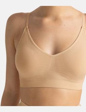 New Look rib seamless sports bra in white