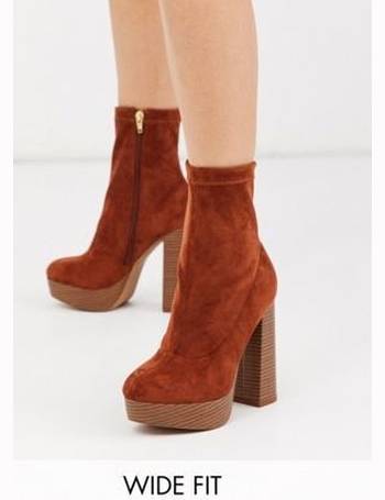 tan over the knee heel boots