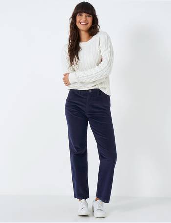 Cord Patch Pocket Wide Leg Cropped Trousers