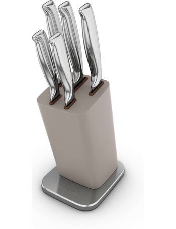 Morphy Richards 974819 Accents 5 Piece Knife Block with High Grade Polished  Stainless Steel Blades, Copper Knife Block