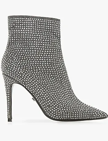 dune silver ankle boots