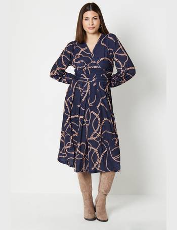 Dobby Blouson Sleeve Wrap Maxi Dress