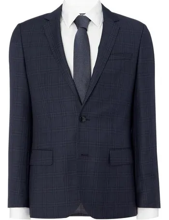 hugo harvey check slim suit jacket