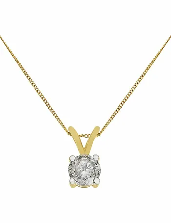 revere 9ct white gold diamond pendant 18 inch necklace