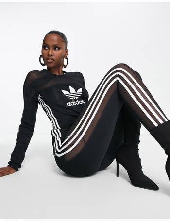 Adidas Originals 'Centre Stage' Leggings With Mesh Detail In Maroon-Red for  Women