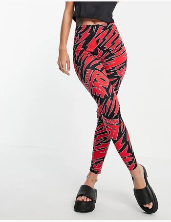 LOVE MOSCHINO All Over Heart Print Black Leggings - Womens from PILOT UK