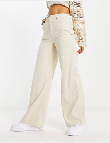 Weekday Flared Corduroy Trousers in White