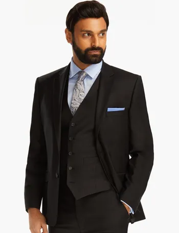 slaters men's black suits