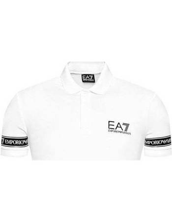 Shop Emporio Armani EA7 Men's White Polo Shirts up to 60% Off 