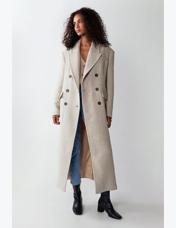 Warehouse double breasted on sale coat in camel