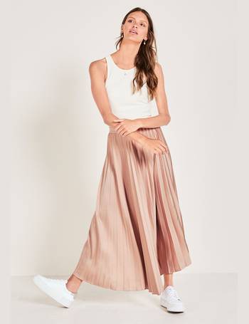 Hush metallic pleated outlet skirt bronze