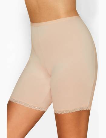 YOURS Curve Nude Satin Control High Waisted Full Brief