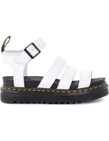 dr martens kimilah white leather flat sandals