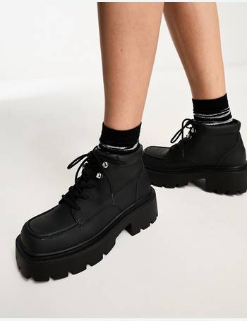 Shop Truffle Collection Women's Black Lace Up Boots up to 80% Off