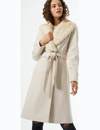 Miss Selfridge Faux Fur Coats, Miss Selfridge Faux Fur Collar Belted Coat