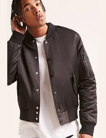 forever 21 mens black bomber jacket