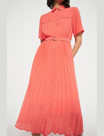 warehouse pleated midi shirt dress