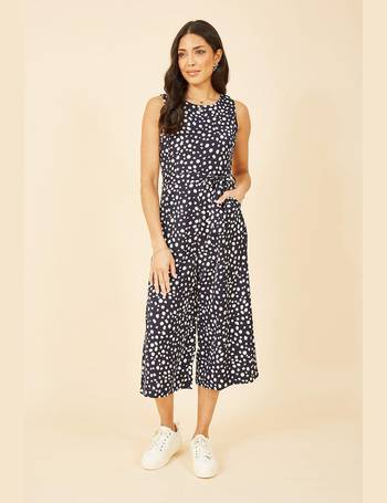 Mela Red Ditsy Floral Print Culotte Jumpsuit