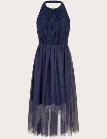 SHEIN Girls Solid Lace Prom Dress