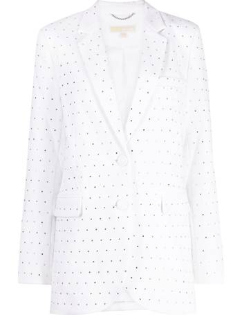 Buy Michael Kors Embellished Crepe Blazer, Black Color Women