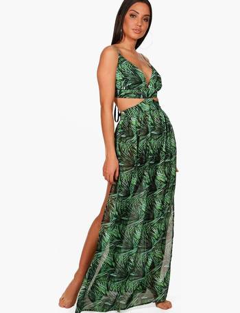 boohoo green dress