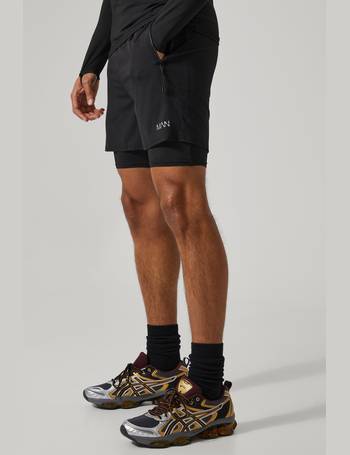 Shop boohooMAN Men's Black Gym Shorts up to 85% Off