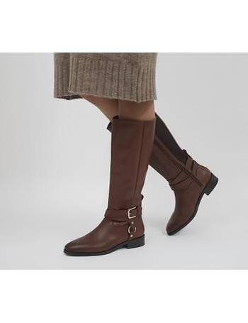 office brown knee high boots