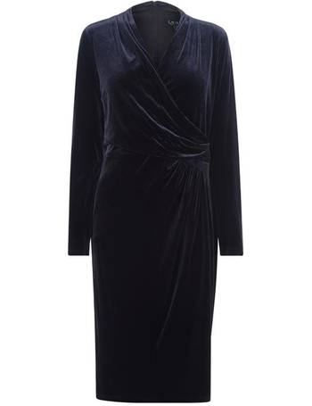 ralph lauren velvet surplice dress