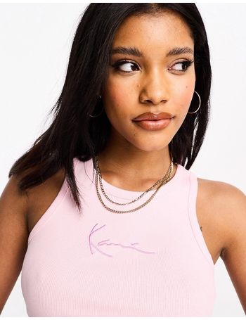 Karl Kani small signature striped tube top in pink