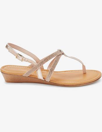Buy Rose Gold Extra Wide Fit Forever Comfort® Bow Detail Leather Flip Flops  from Next USA
