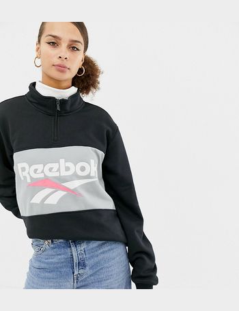 reebok classics navy vector logo sweatshirt