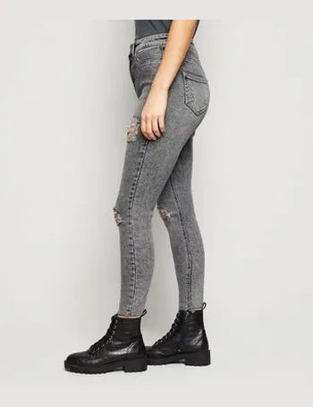 new look grey ripped jeans