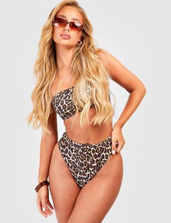 Leopard Longline Scoop Bikini Top