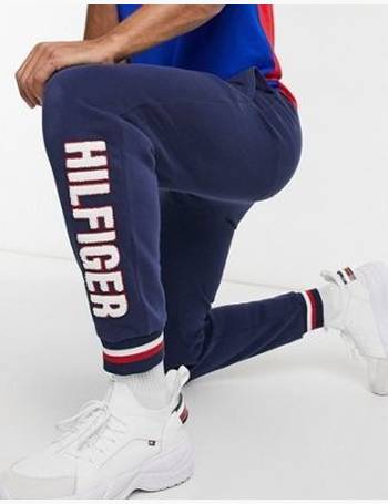 Tommy hilfiger lounge tapered joggers with flag logo in grey sale