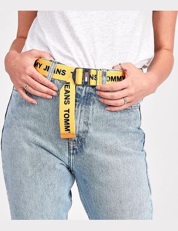 tommy jeans webbing belt yellow