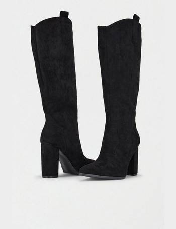 wallis black knee high boots