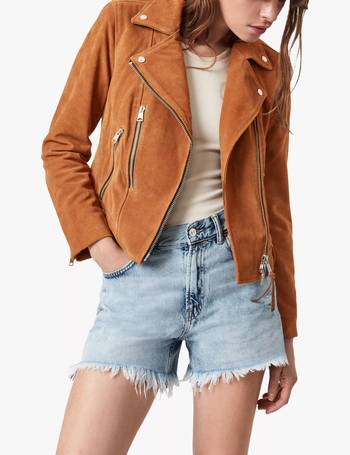 unlined fern suede biker jacket