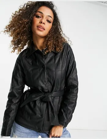 topshop leather look jacket