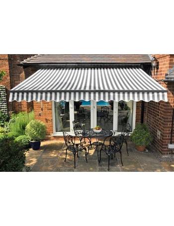 Patio Retractable Manual Awning DIY Folding Awning with Crank Handle Garden Sun Shade Shelter Outdoor Canopy Gazebo Anti-UV Waterproof Awning for Courtyard Balcony Restaurant 2.5M x 2M, Pink