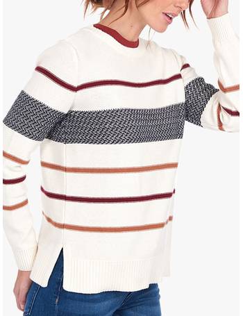 Boucle Knit Oversized Striped Sweater With Scarf | Karen Millen