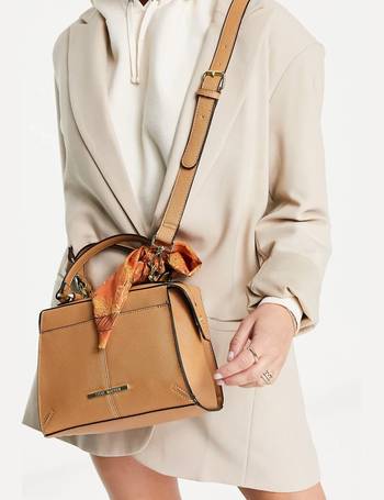 Steve Madden Reese cross body bag with scarf tie in khaki