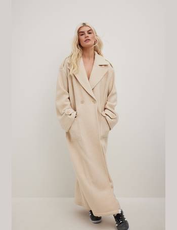 NA-KD x Angelica Blick wool blend coat in beige