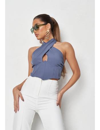 Missguided - Carli Bybel Sleeveless Jersey Crop Top Grey