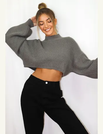 balloon sleeve cropped sweater