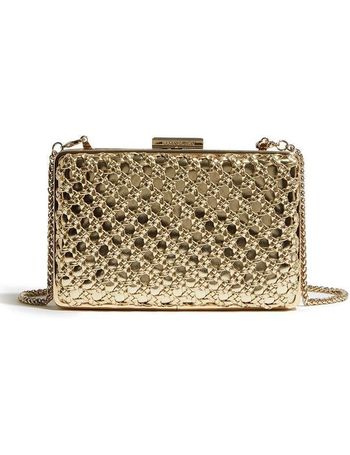 Karen millen sale gold clutch