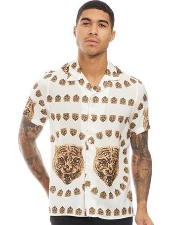 Hermano Gold Tiger Satin Shirt