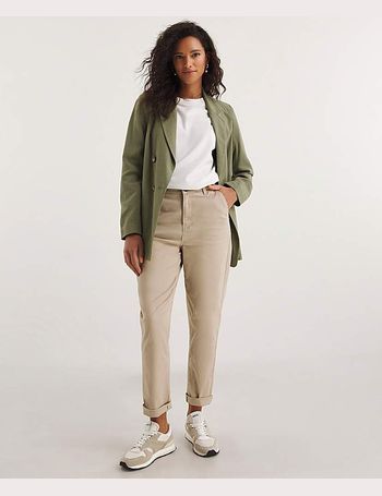 Khaki Stretch Chino Cropped Trousers