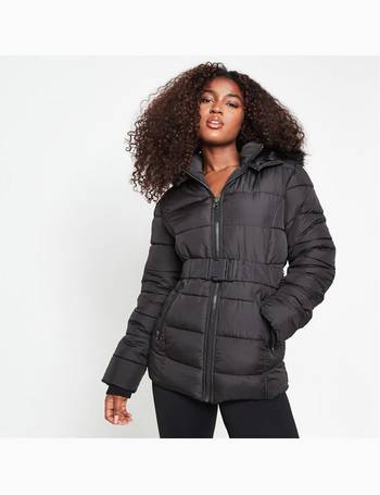 Missguided MSGD Sports Ski jacket with mittens and bum bag in black